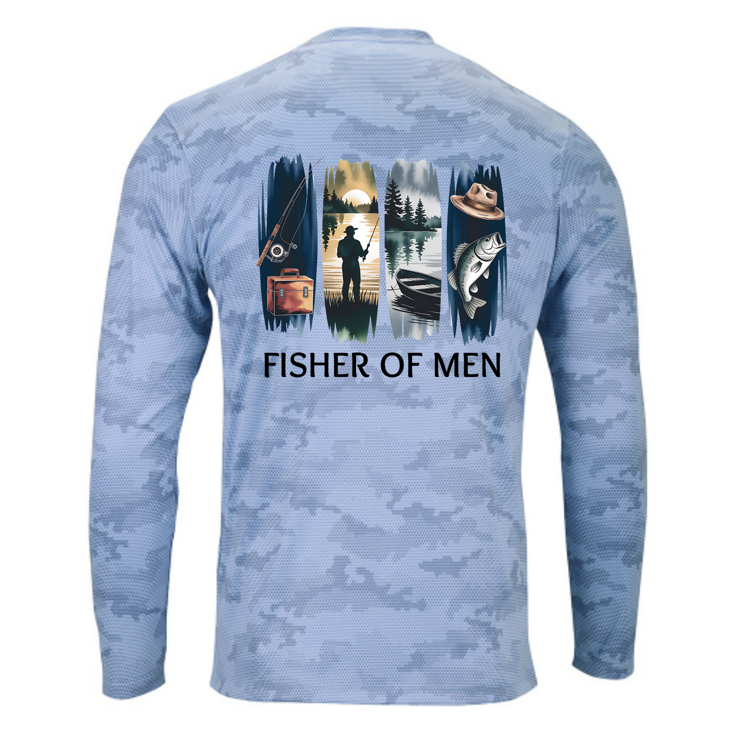 Blue Mist Pompano Long Sleeve Camo Tee