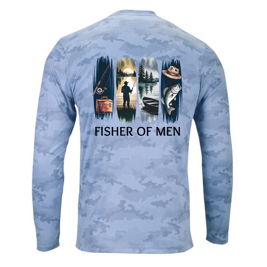 Blue Mist Pompano Long Sleeve Camo Tee
