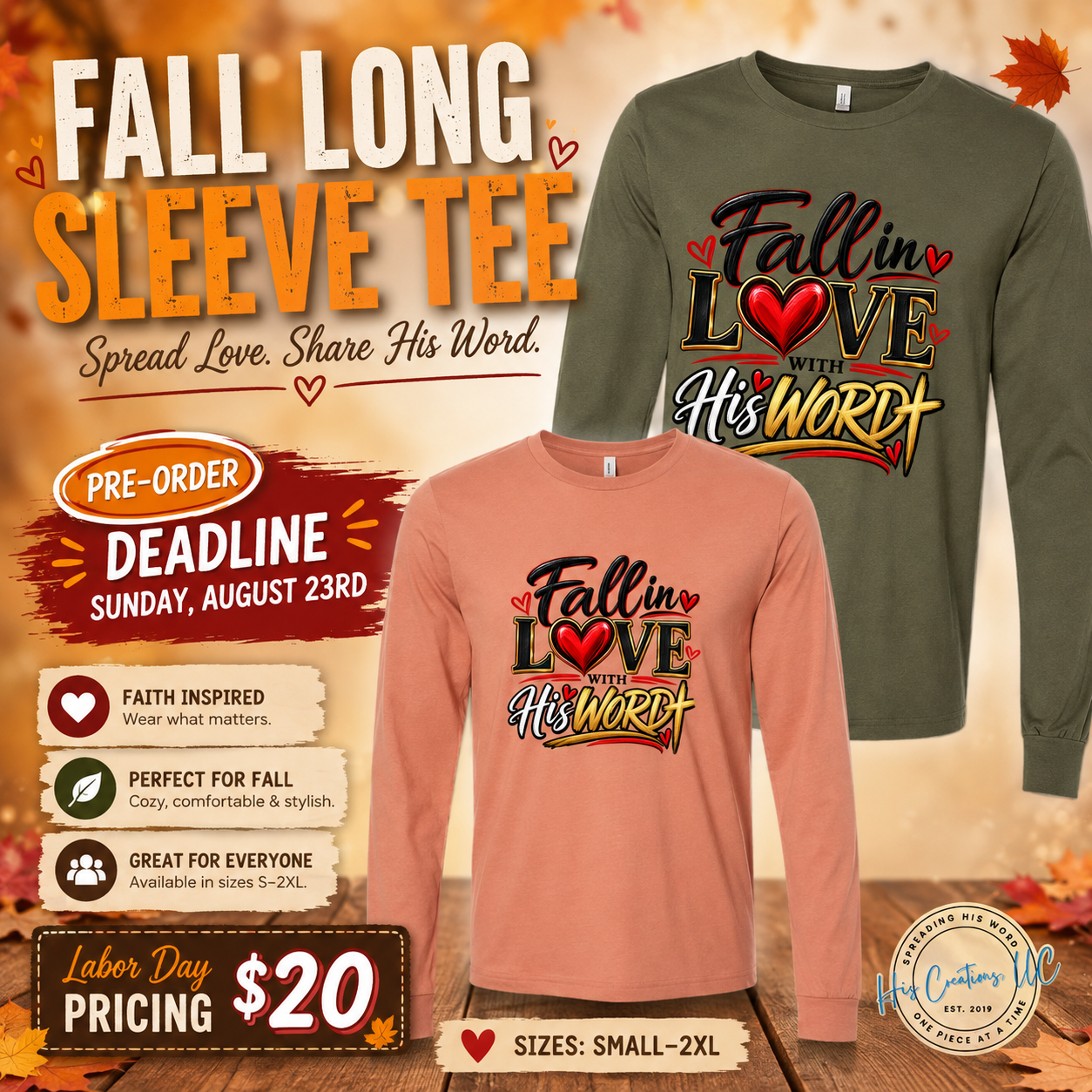 PRE-ORDER Ladies Long Sleeve Tee